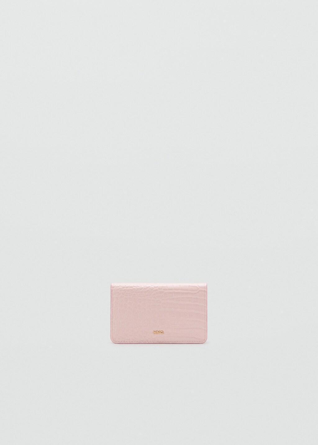 Pink Lt Pastel Medium Wallet With Croc Effect, Light-Pastel Pink, large image number 3