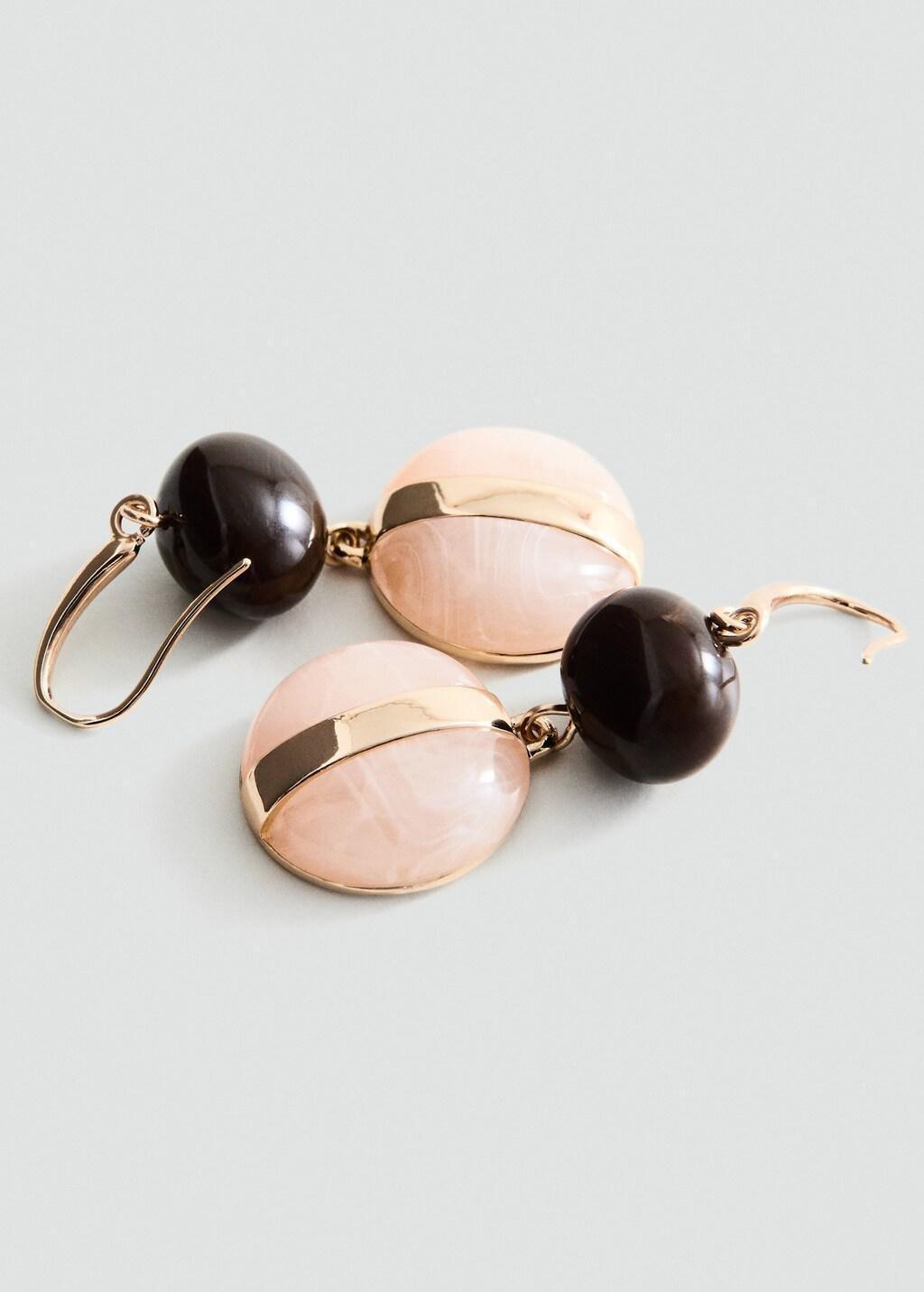 Gold Mixed Resin Earrings, Gold, large image number 0