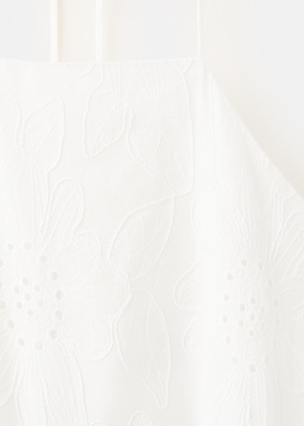 White Halter Dress With Broderie Anglaise, Natural White, large image number 1