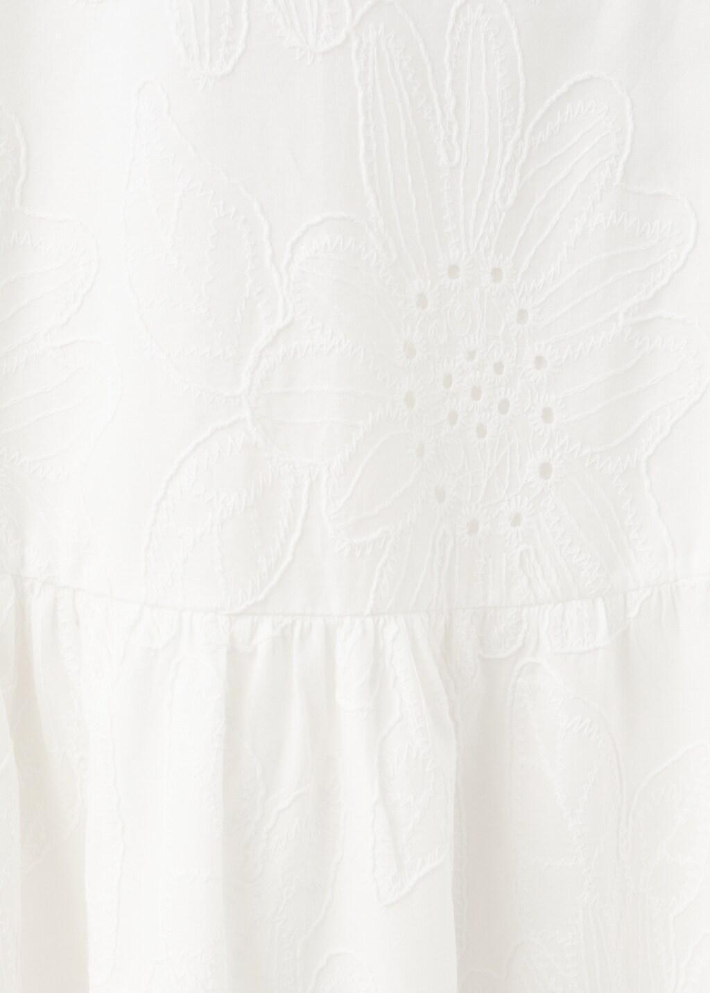 White Halter Dress With Broderie Anglaise, Natural White, large image number 5