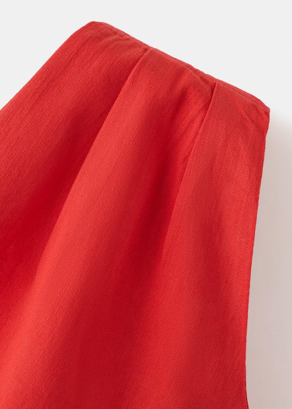 Red Asymmetric Top With Draped Detail, Red, large image number 1