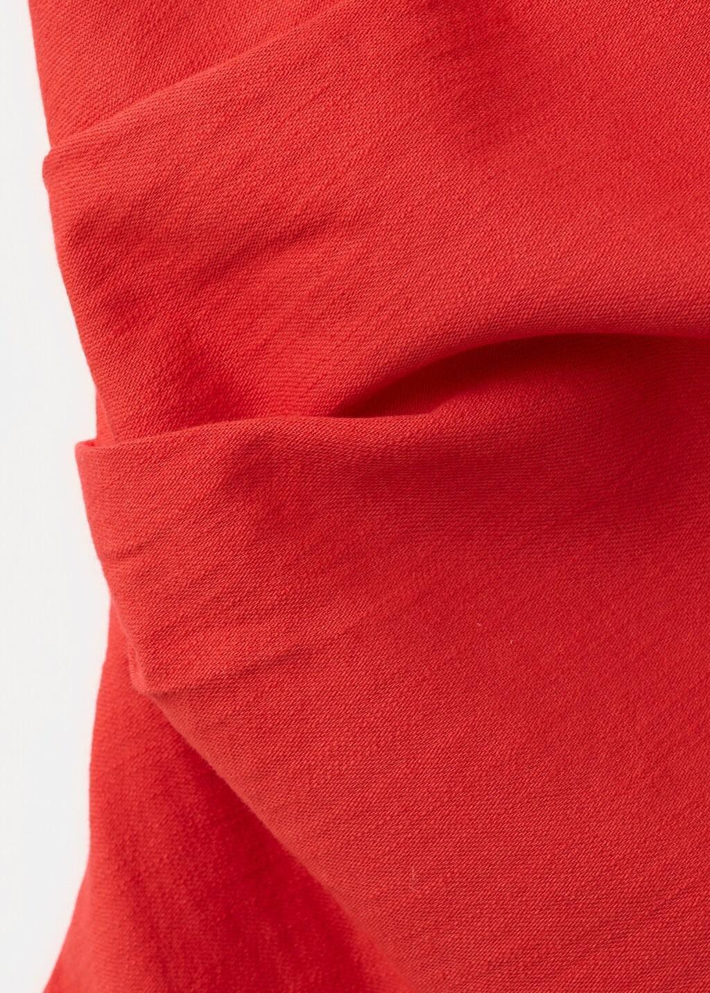 Red Asymmetric Top With Draped Detail, Red, large image number 2