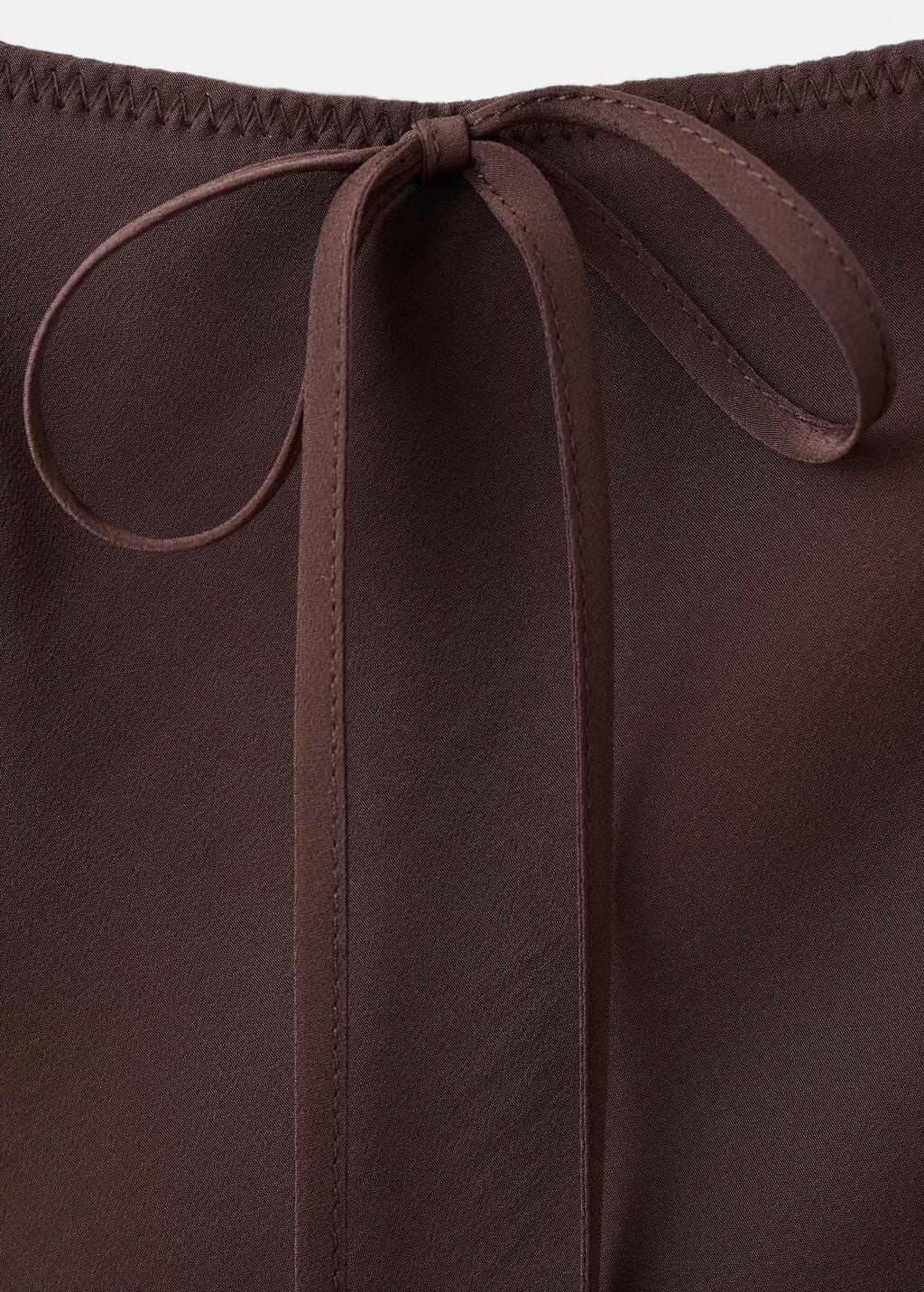 Brown Fluid Midi Skirt, Brown, large image number 1