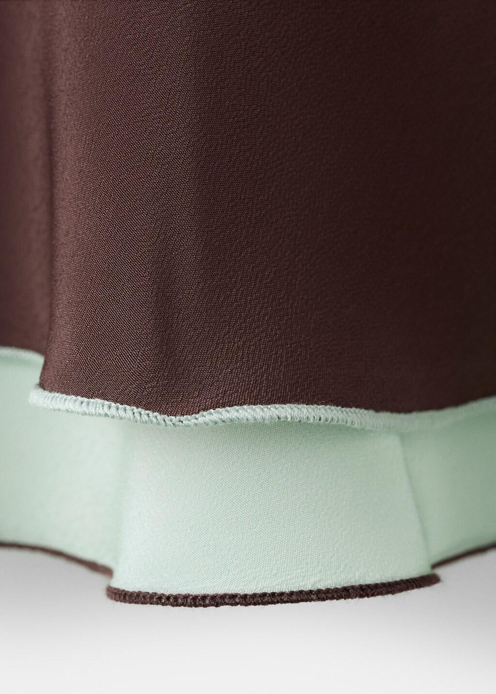 Brown Fluid Midi Skirt, Brown, large image number 2