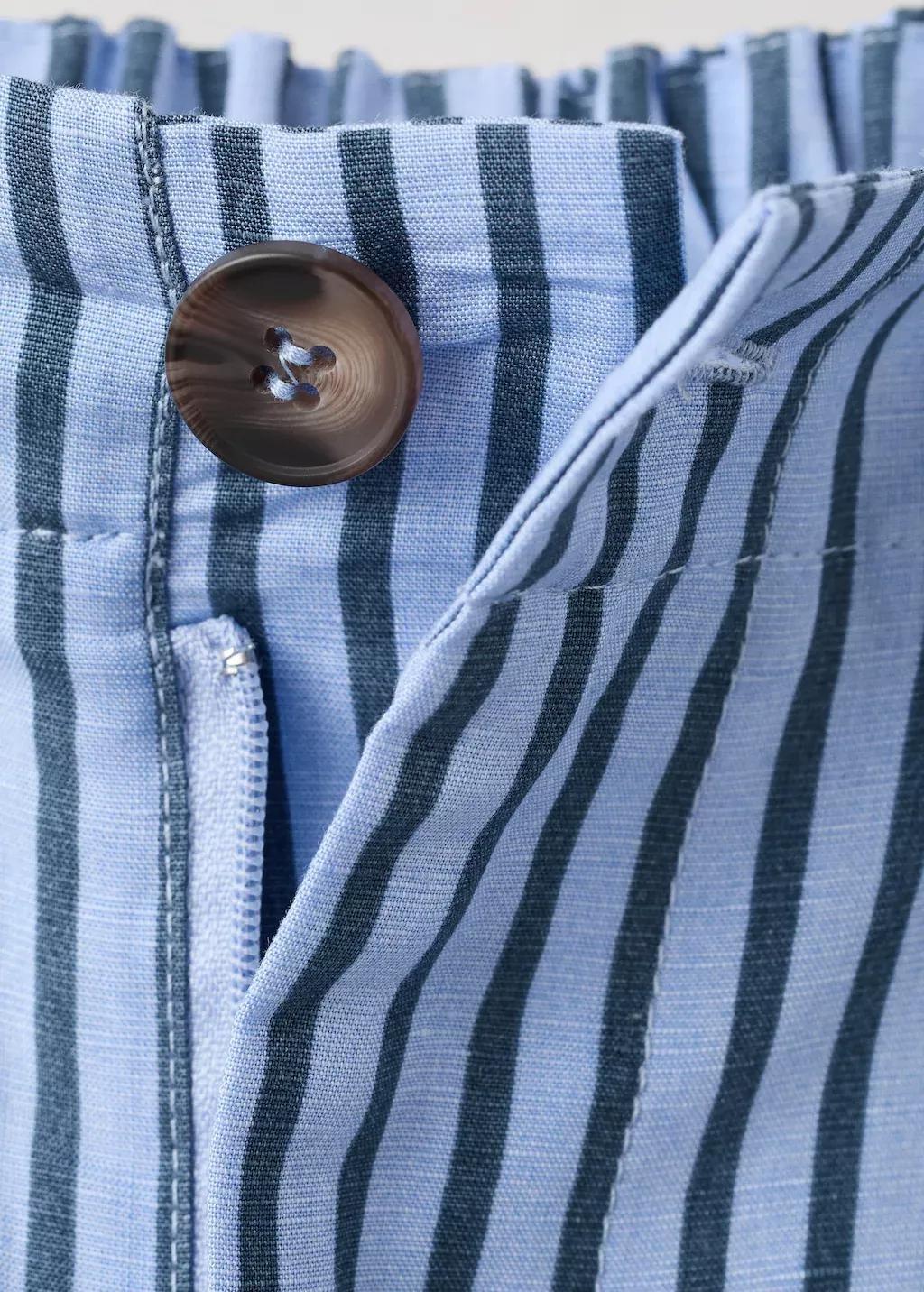 Blue Lt Pastel Striped Flowy Trousers, Light-Pastel Blue, large image number 1