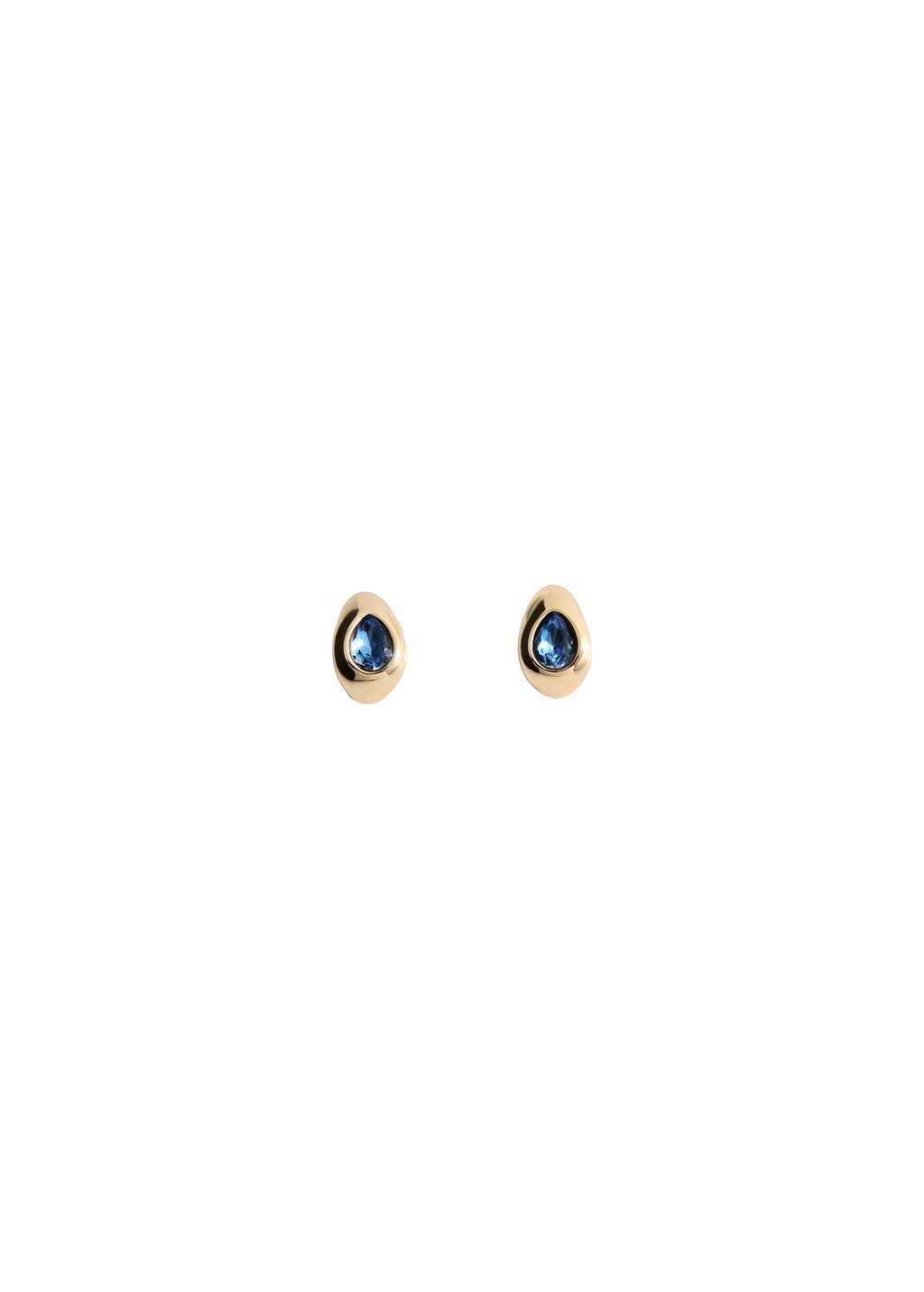 GOLD Drop earrings with crystal detail, Gold, medium