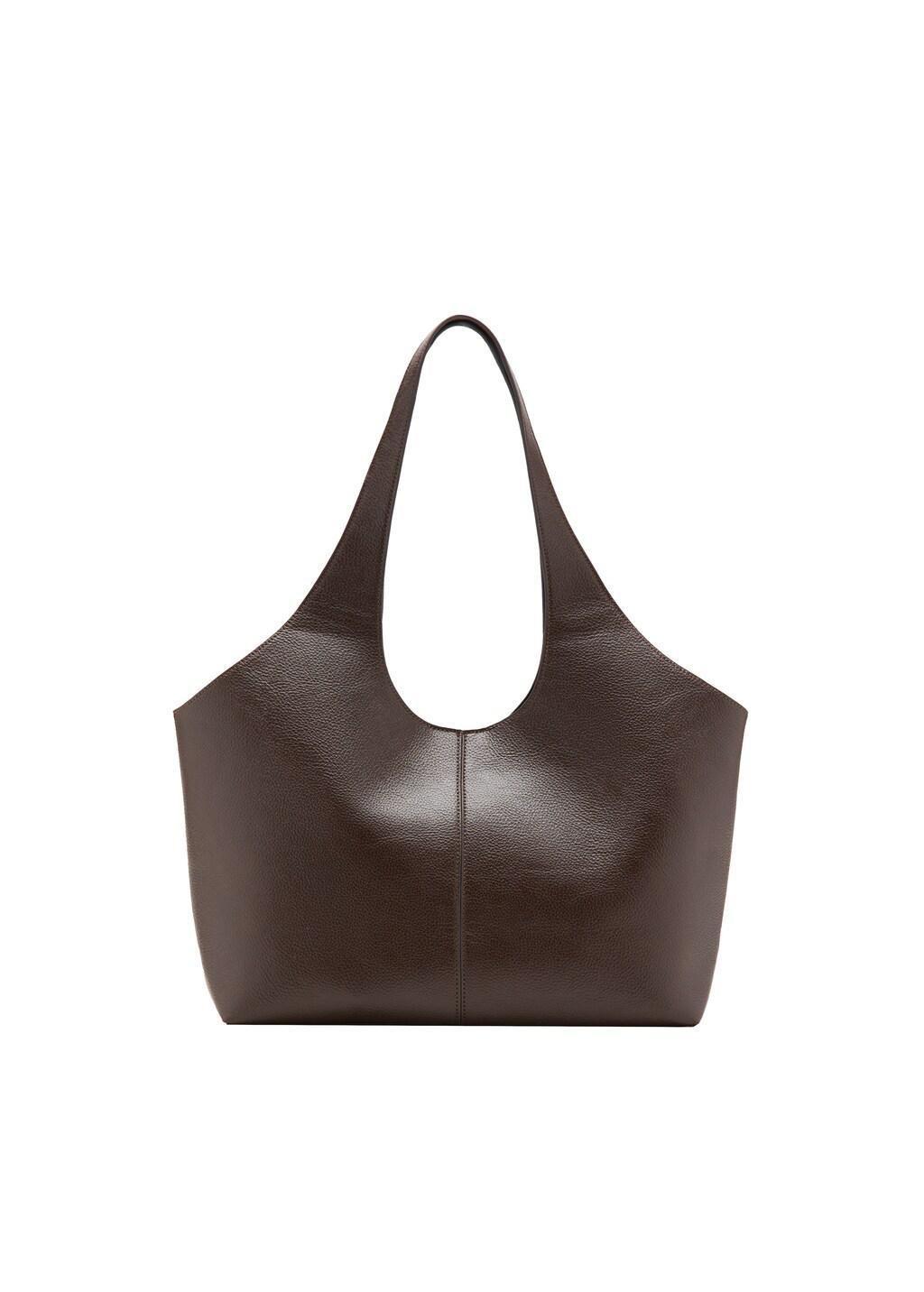 Brown Large Shopper Bag, Dark Brown, large image number 2