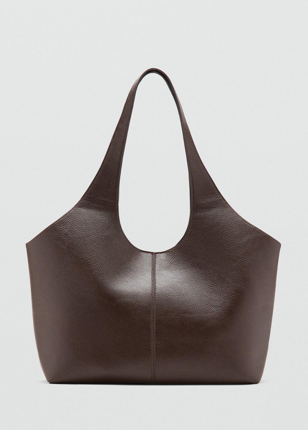 Brown Large Shopper Bag, Dark Brown, large image number 3