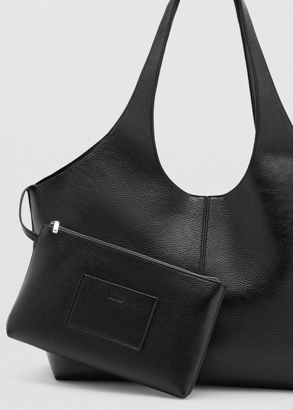 Black Large Shopper Bag, Black, large image number 1