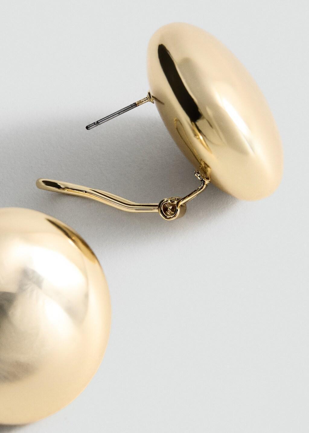 Gold Round Volume Earrings, Gold, medium
