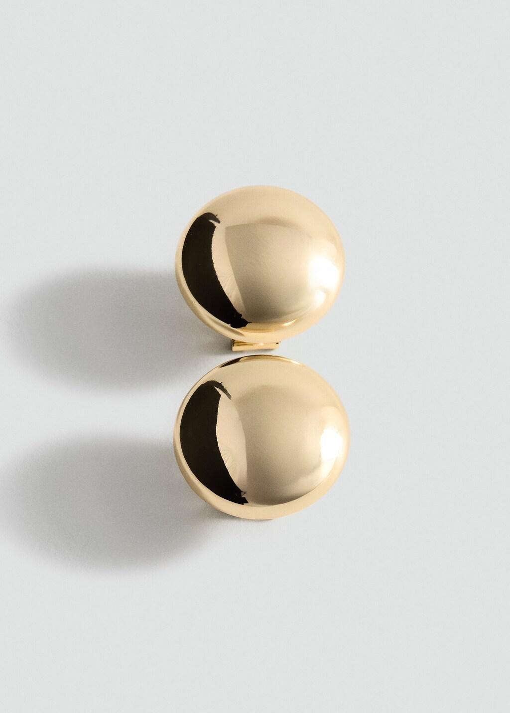 Gold Round Volume Earrings, Gold, medium