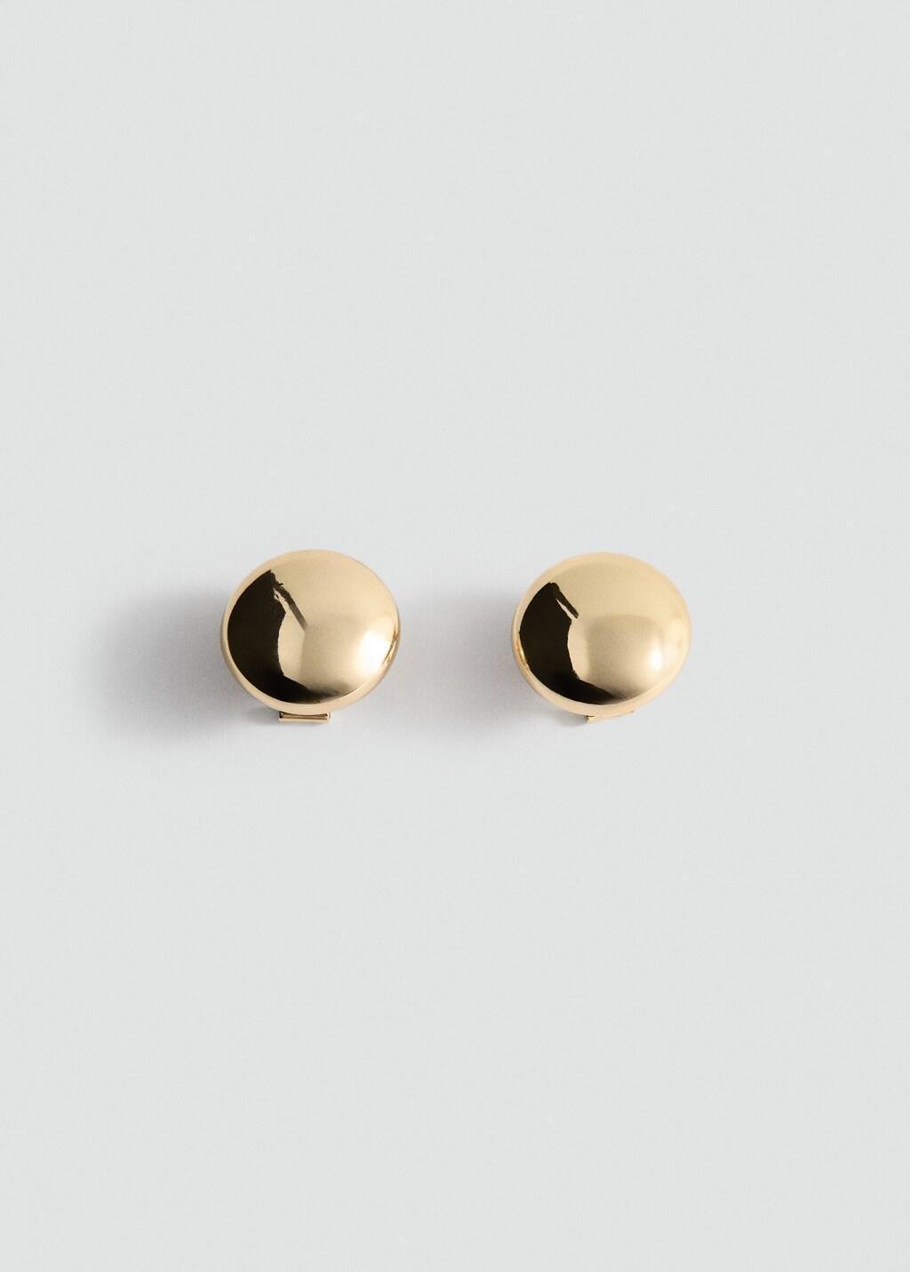 Gold Round Volume Earrings, Gold, large image number 3