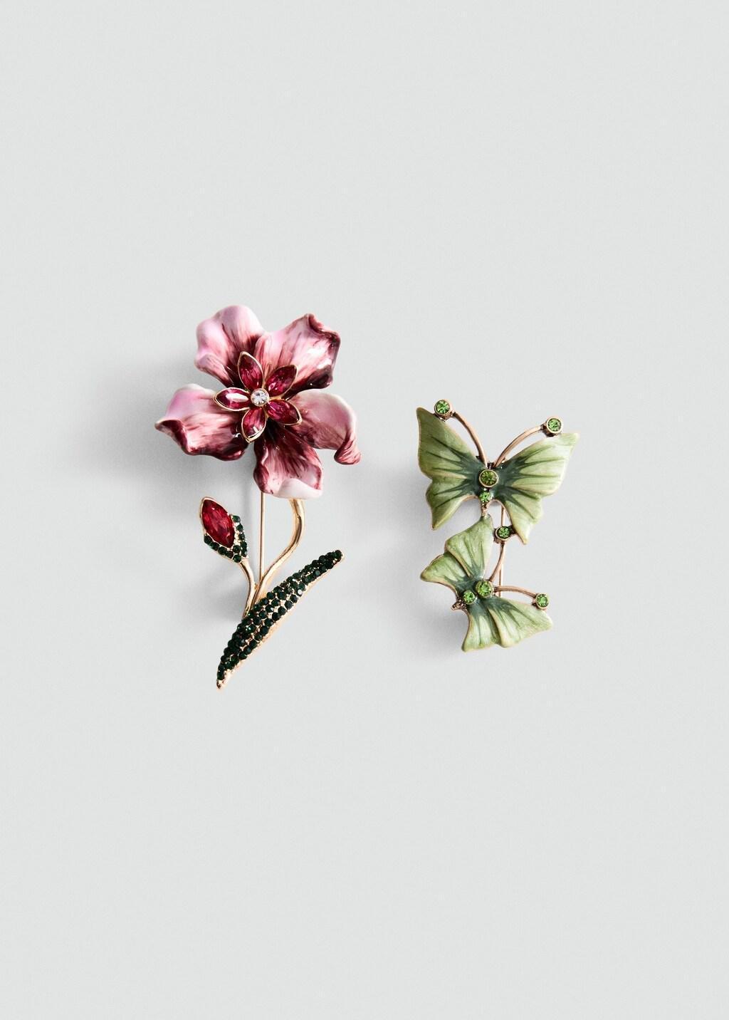 Gold Combined Brooches, Set Of 2, Gold, large image number 3