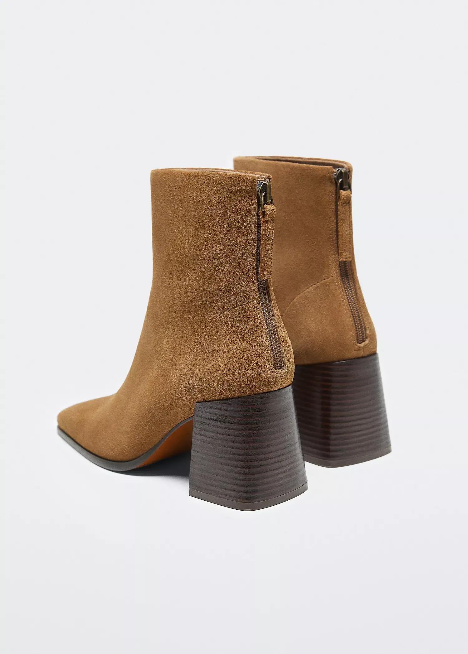 Brown Heel Suede Ankle Boot, , large image number 2