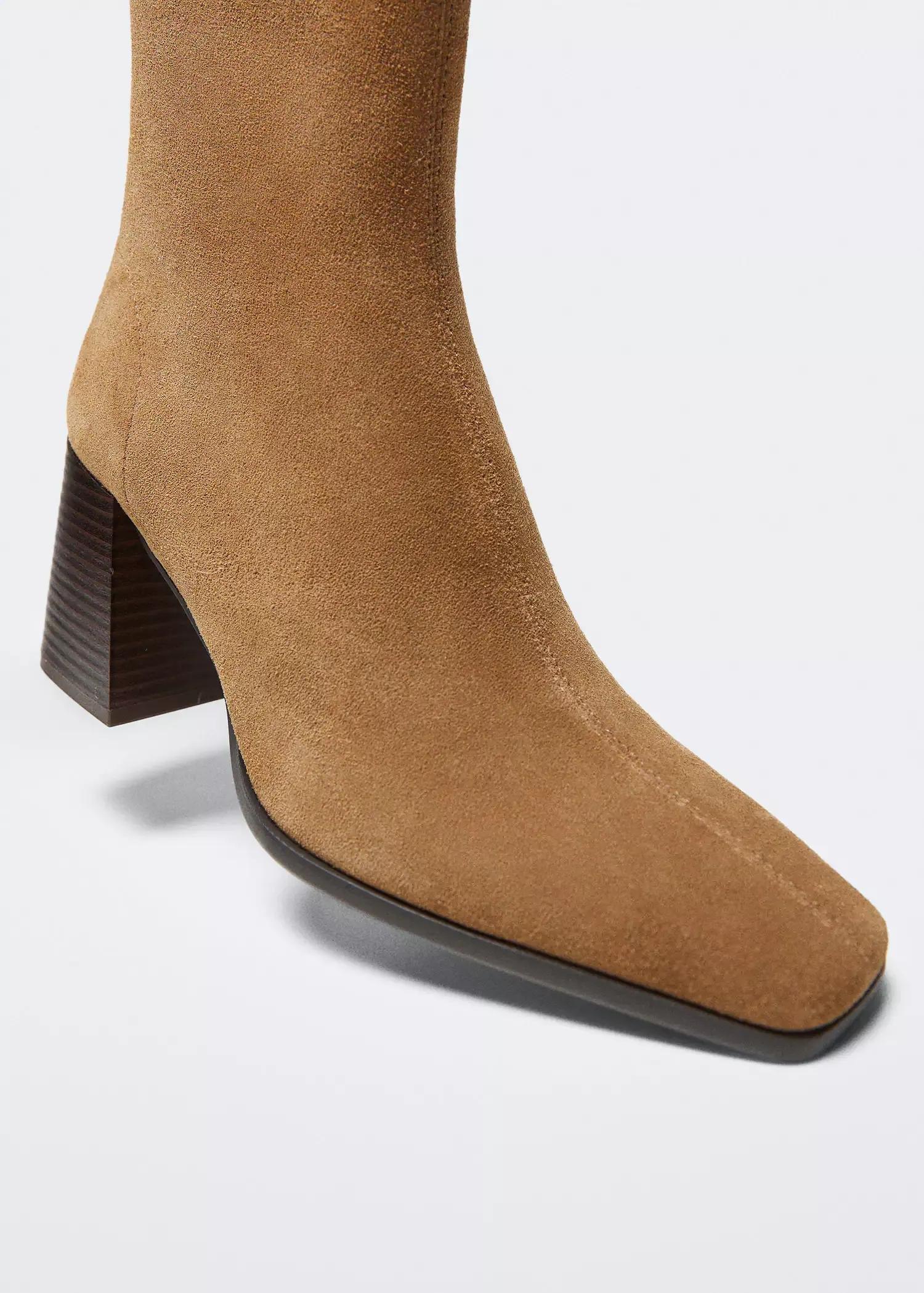 Brown Heel Suede Ankle Boot, , large image number 3