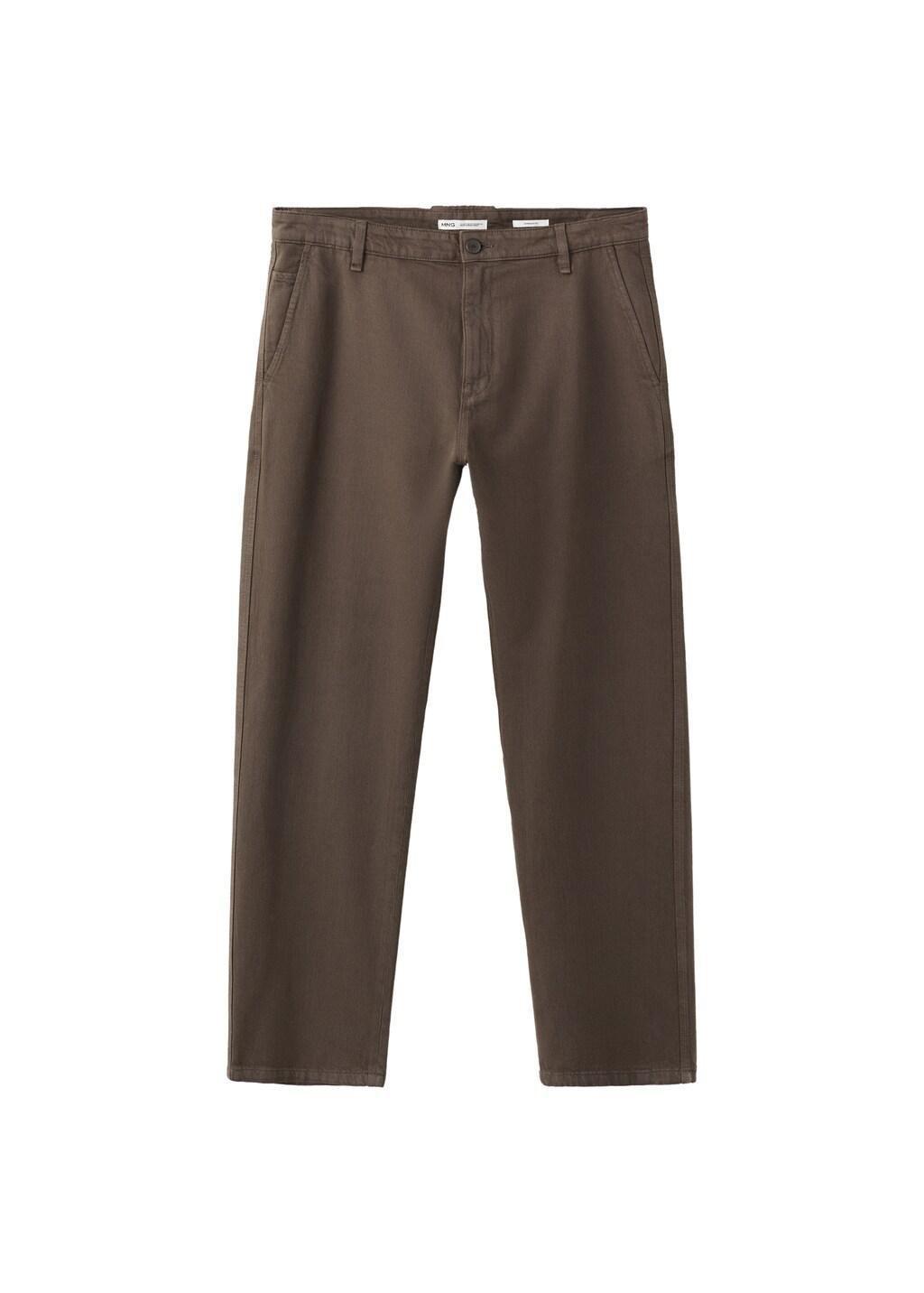 BROWN Relaxed fit jeans in a cotton-linen blend, Brown, large image number 3