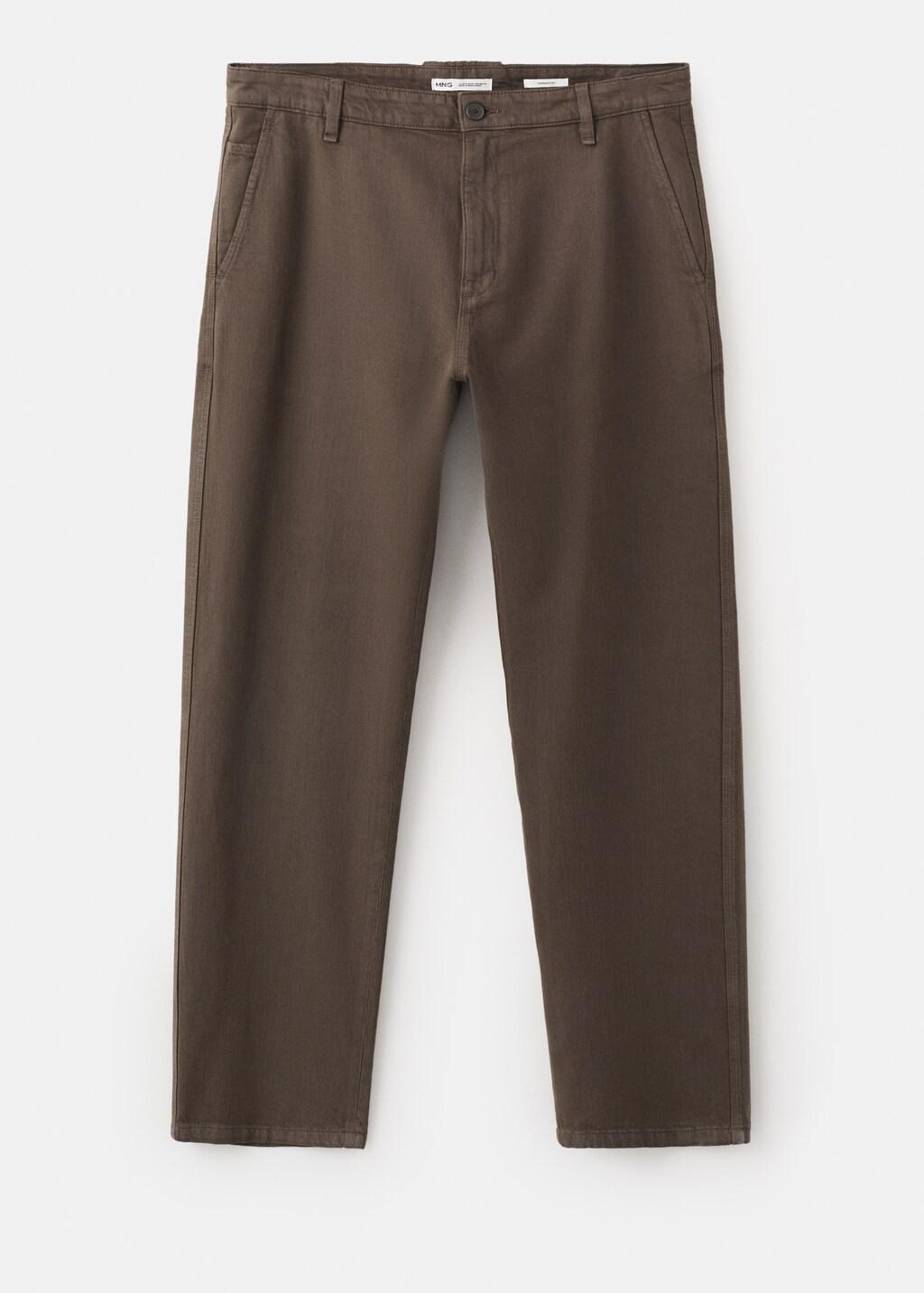 BROWN Relaxed fit jeans in a cotton-linen blend, Brown, large image number 4