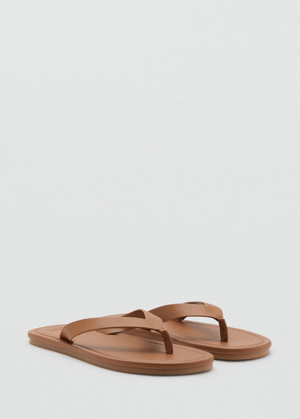 Brown Leather Straps Sandals, Medium Brown, large image number 0