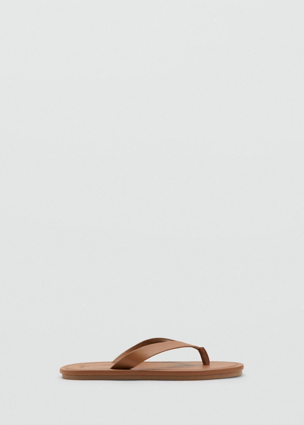 Brown Leather Straps Sandals, Medium Brown, large image number 3