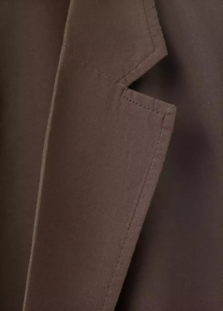 Brown Slim Fit Cotton Lyocell Blend Blazer, Brown, large image number 5
