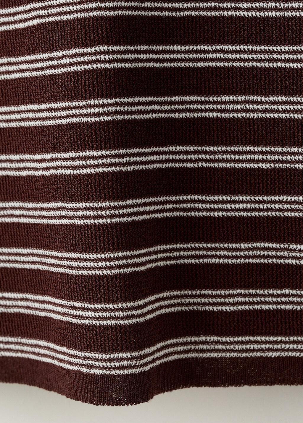 Brown Short-Sleeved Ribbed Sweater, Dark Brown, large image number 3