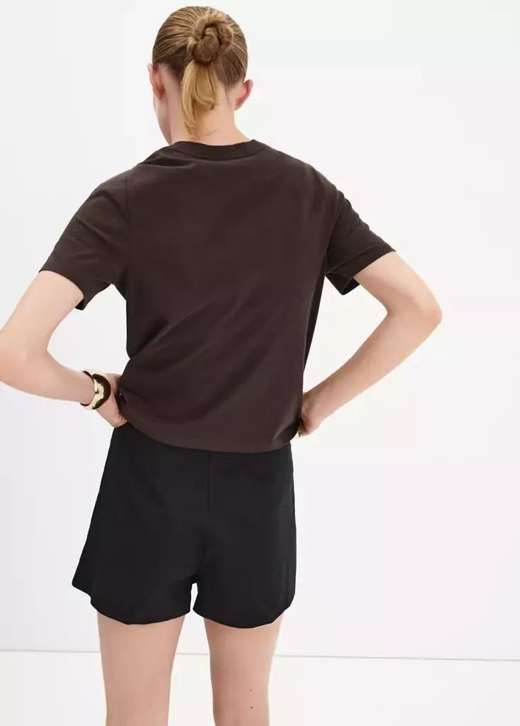 BROWN Cotton T-shirt with floral embroideries, Brown, medium