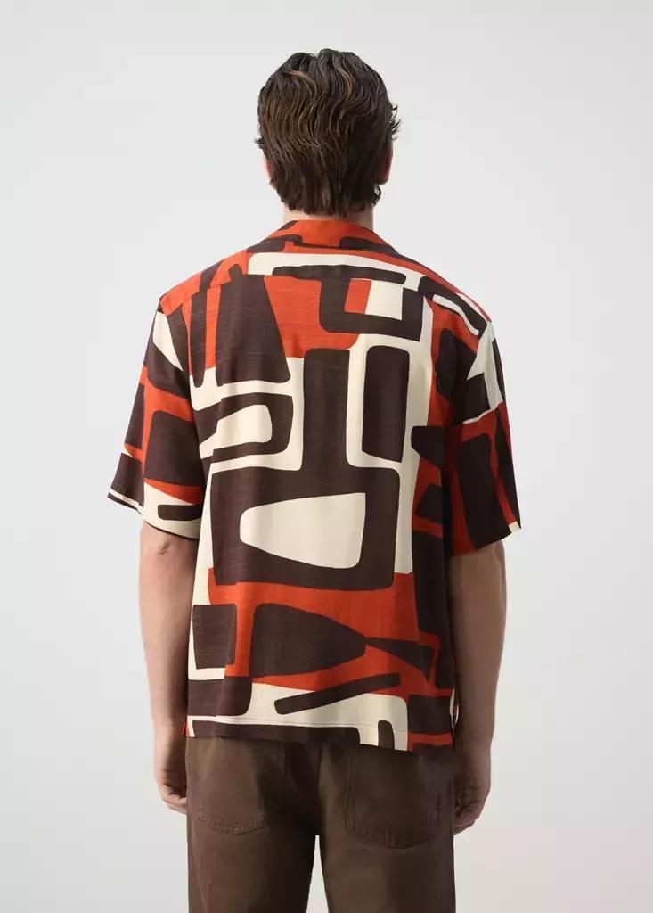 ORANGE Printed bowling shirt, Medium Orange, large image number 2