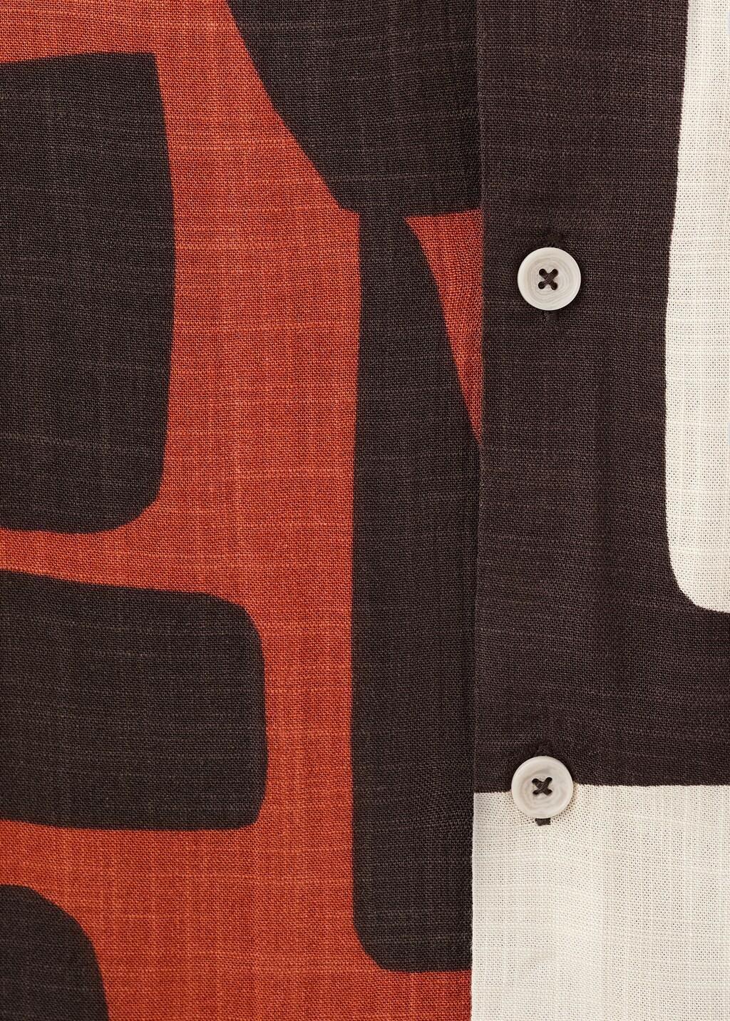 ORANGE Printed bowling shirt, Medium Orange, large image number 3