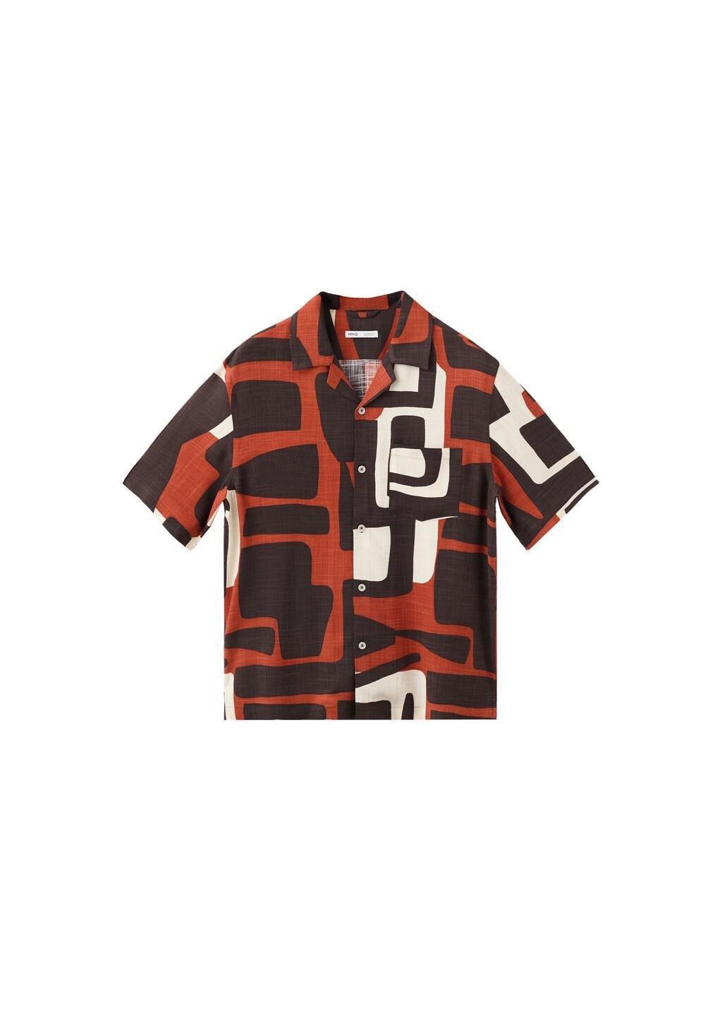 ORANGE Printed bowling shirt, Medium Orange, large image number 4