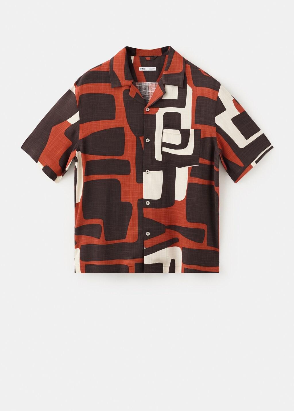 ORANGE Printed bowling shirt, Medium Orange, large image number 5