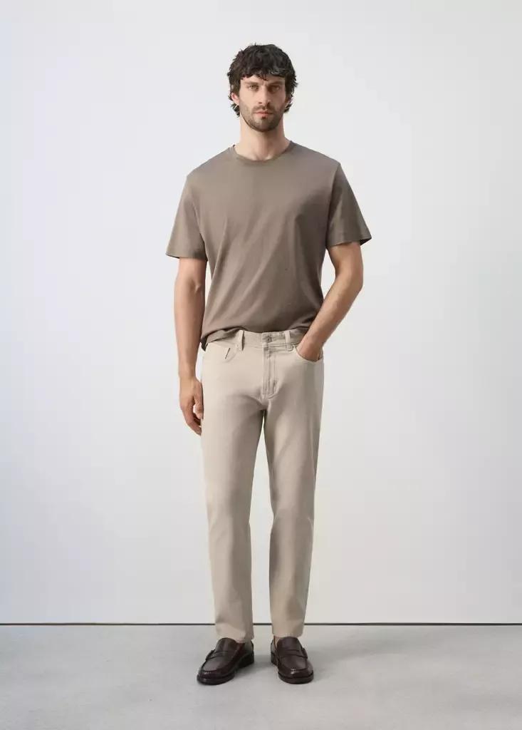 Beige Ben Cropped Tapered-Fit Jeans, Light Beige, large image number 0