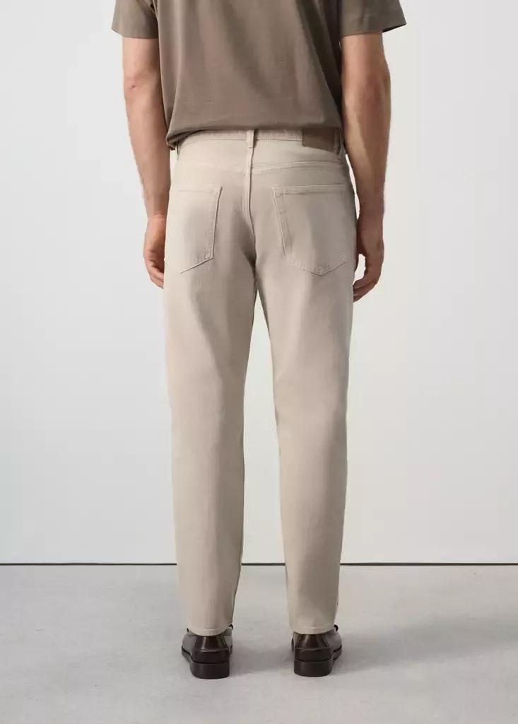 Beige Ben Cropped Tapered-Fit Jeans, Light Beige, large image number 2