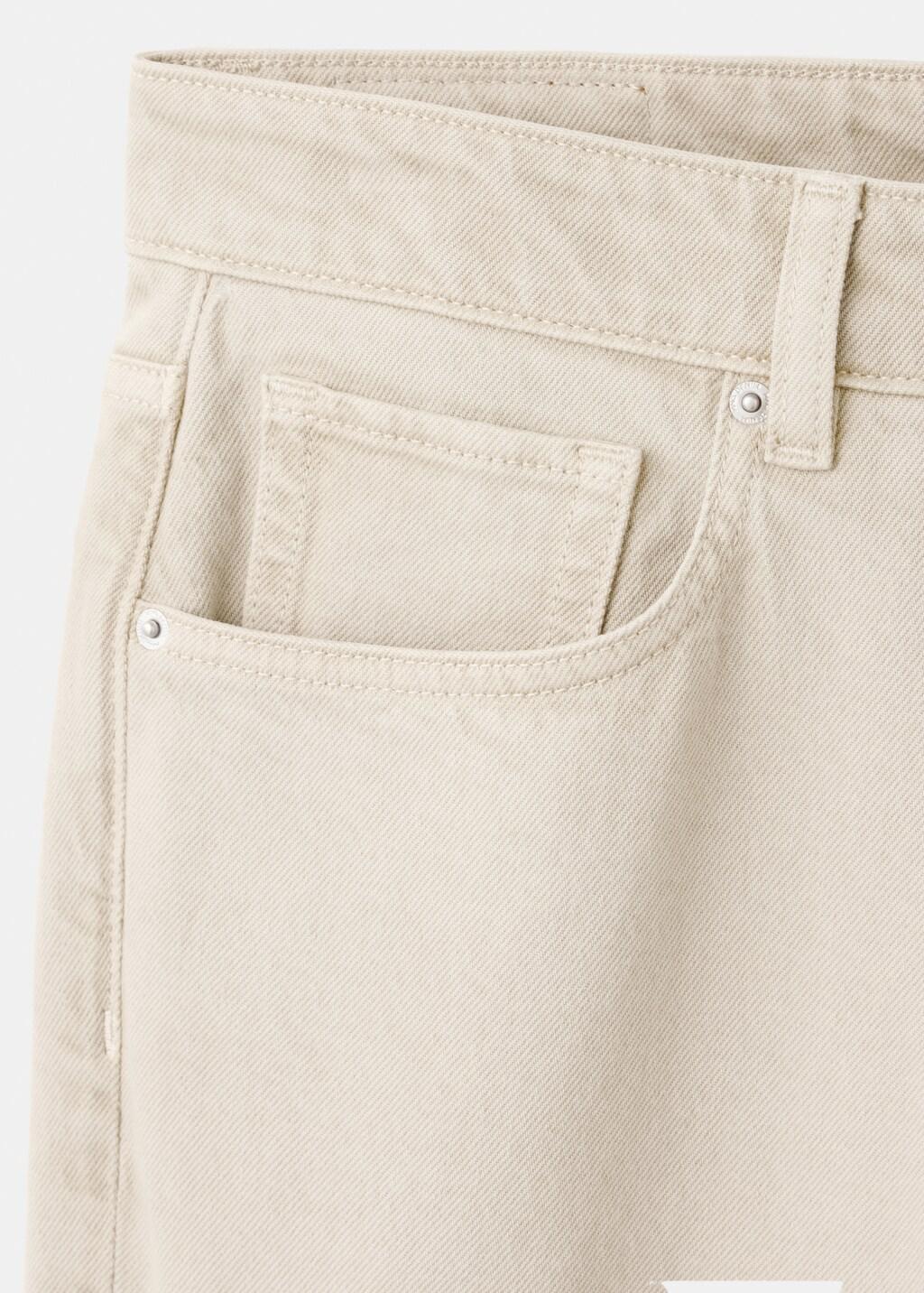 Beige Ben Cropped Tapered-Fit Jeans, Light Beige, large image number 3