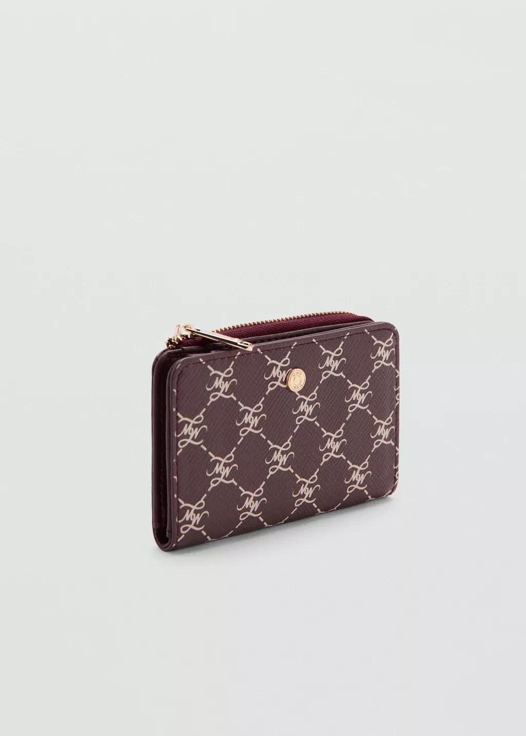 Red Medium Wallet With Logo Print, Dark Red, medium