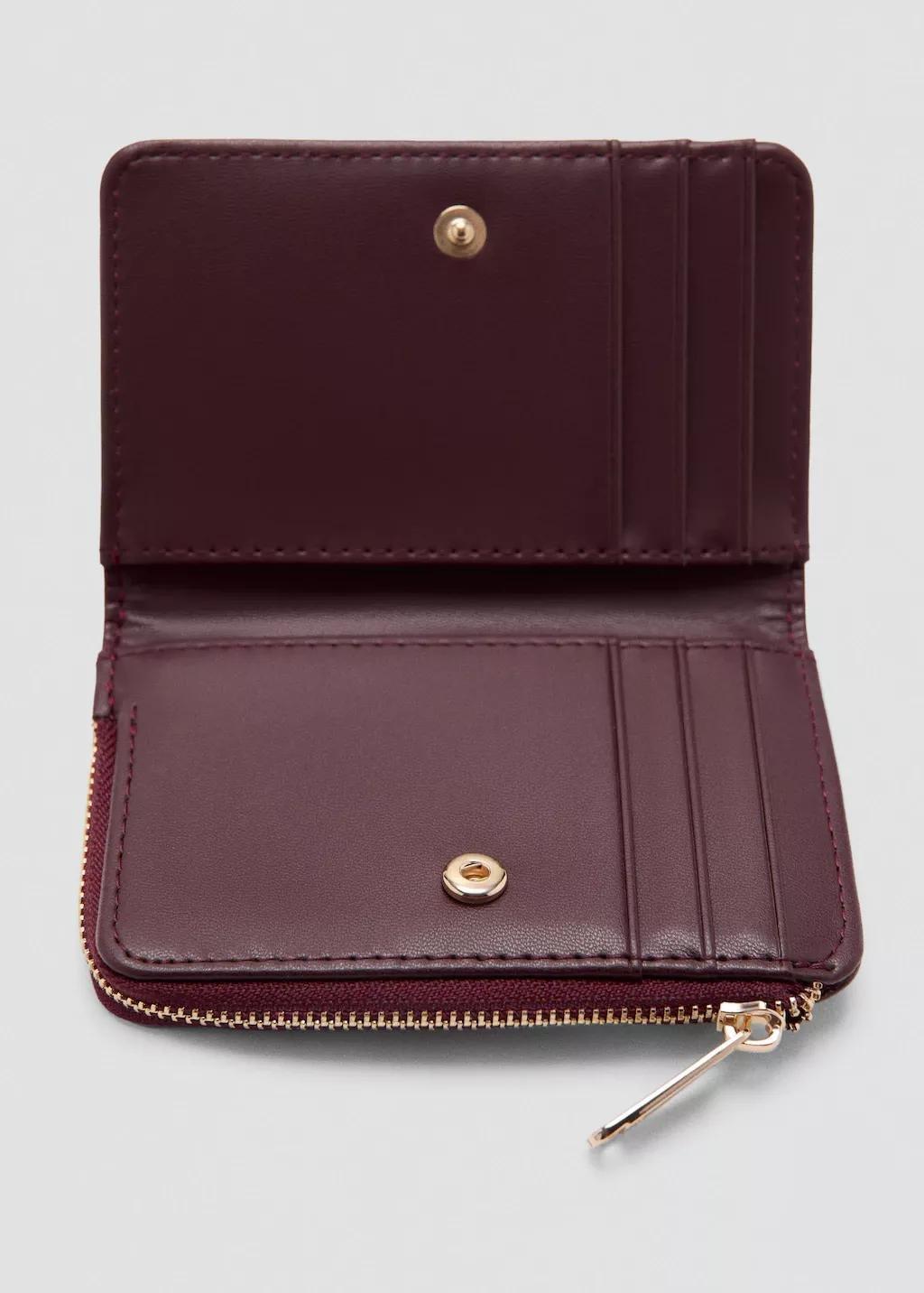 Red Medium Wallet With Logo Print, Dark Red, large image number 1