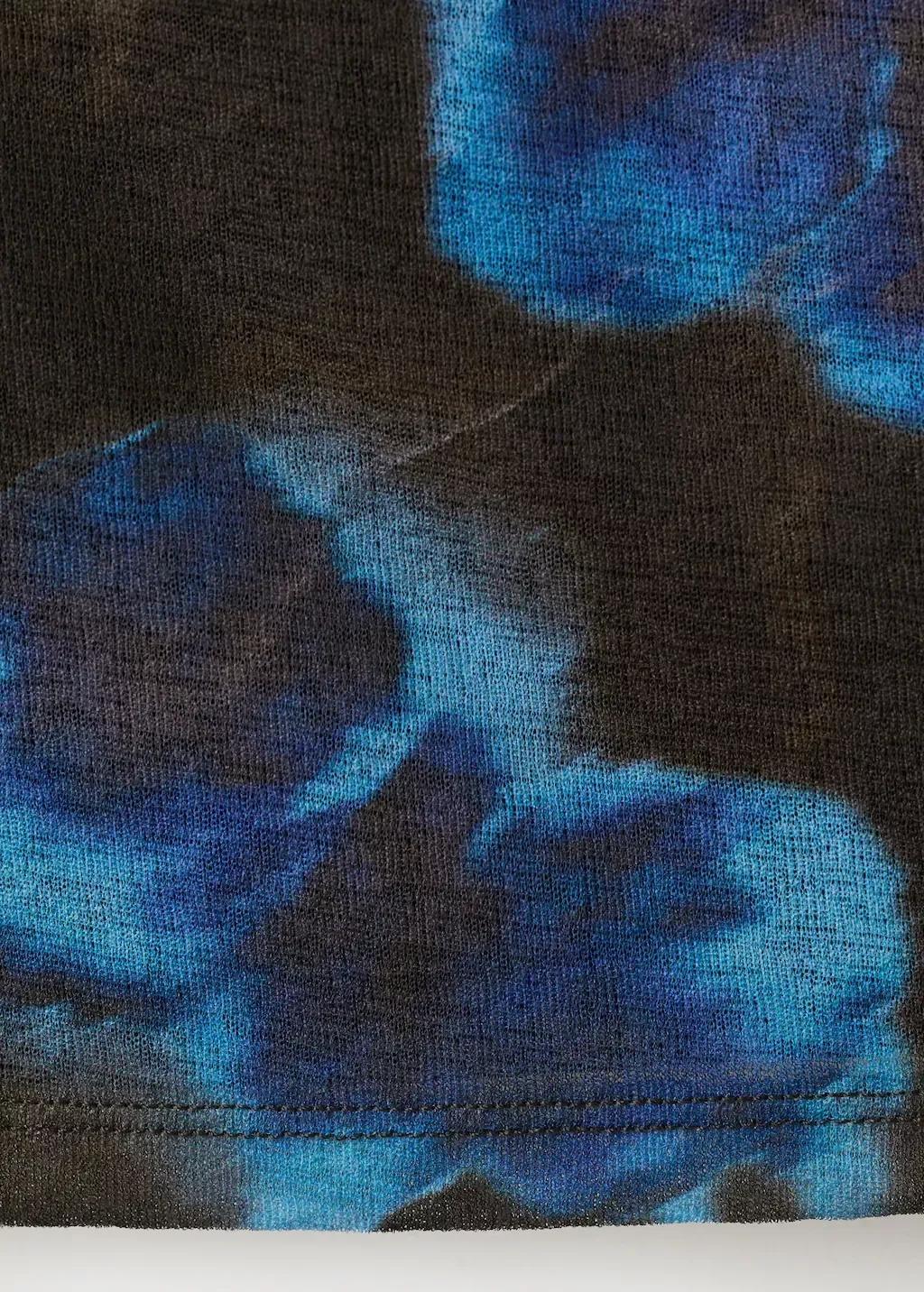 Brown Floral Print Top, Brown, large image number 2