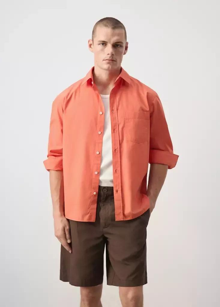Yellow Relaxed Fit Shirt Cotton, Yellow, medium