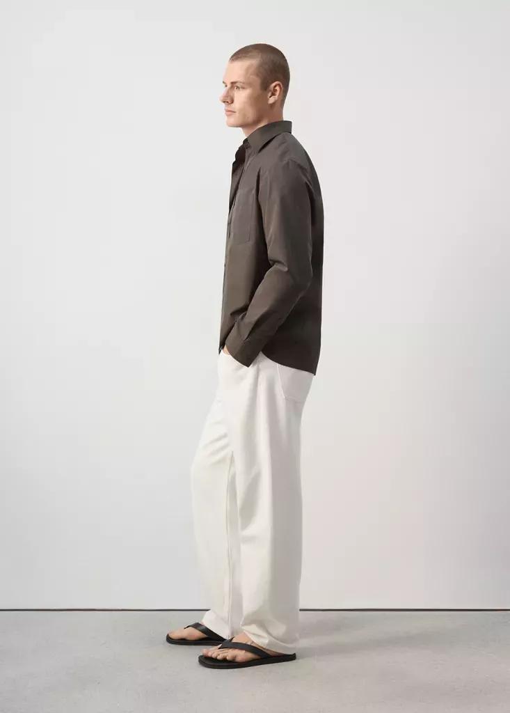 Brown Relaxed Fit Shirt Cotton, Dark Brown, large image number 4