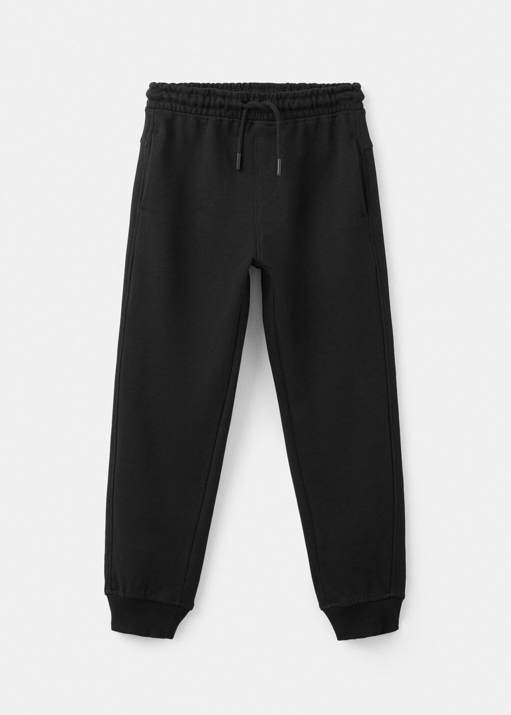 Black Loose Fit Jogger Trousers, Kids Boy, Black, large image number 0