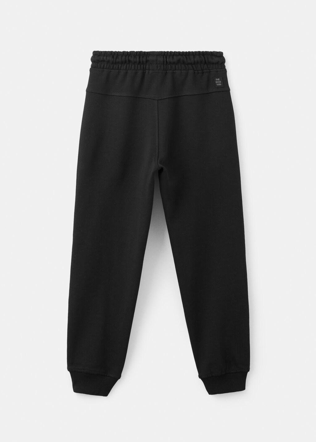 Black Loose Fit Jogger Trousers, Kids Boy, Black, medium