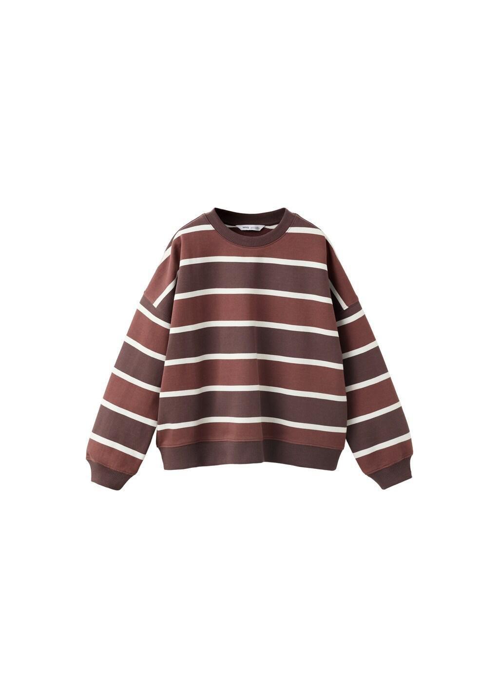 White Relaxed Fit Striped Sweatshirt, Baby Boy, White, large image number 5