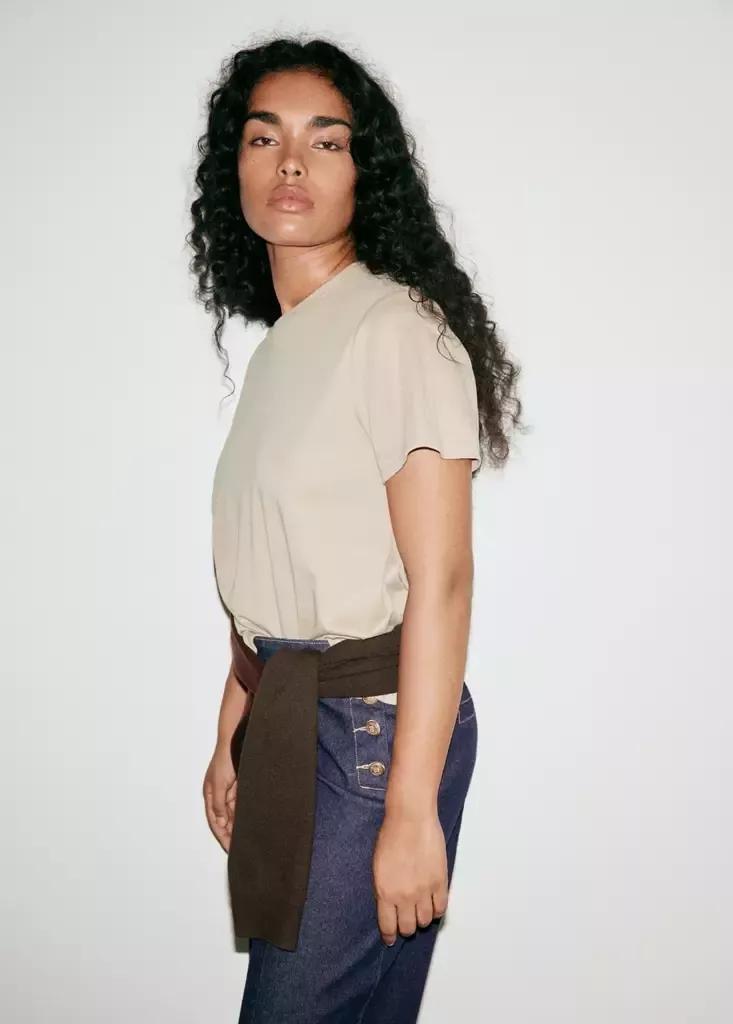 Blue Wide-Leg Jeans With Side Buttons, Open Blue, large image number 12