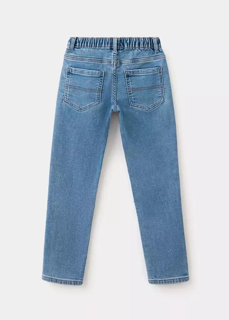 Blue Comfy Jeans With Drawstring, Kids Boys, Open Blue, medium