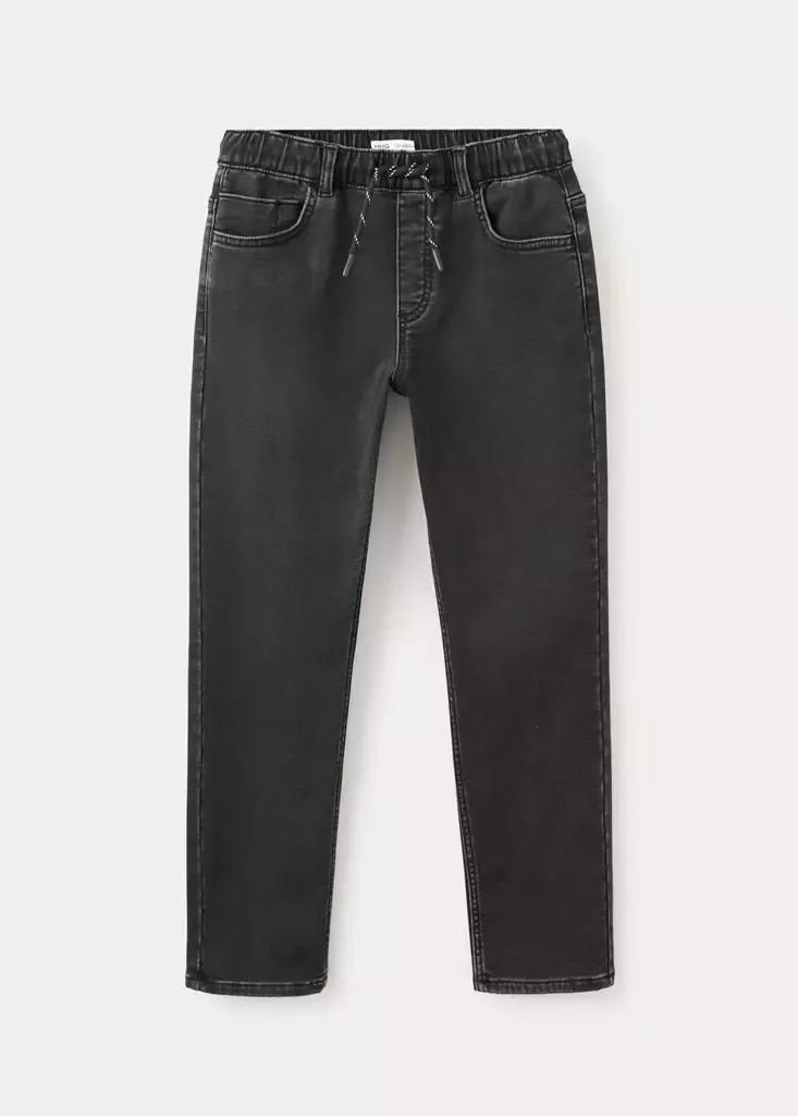Grey Comfy Jeans With Drawstring, Kids Boys, Open Grey, medium
