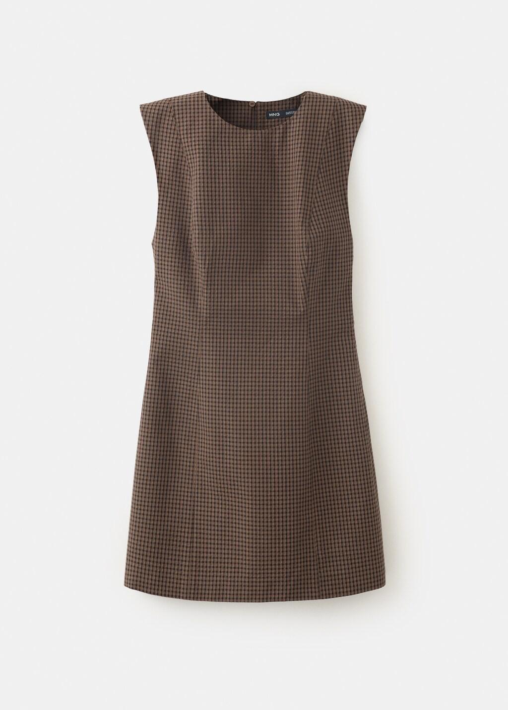Brown Gingham check cottoned dress, Brown, large image number 5
