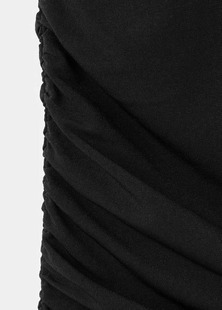 Black Draped Midi-Dress, , large image number 5
