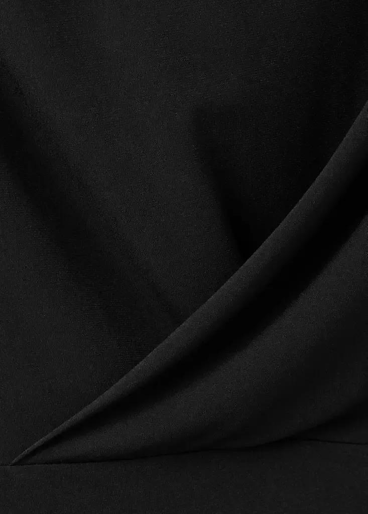 Black Draped Midi-Dress, , large image number 6