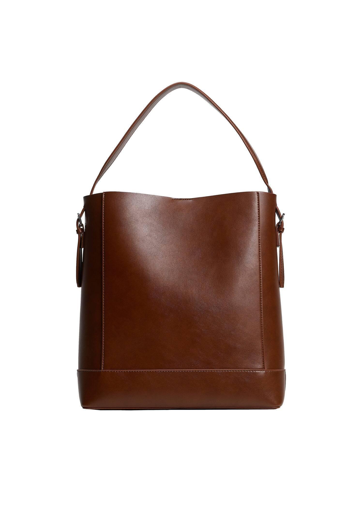 Brown Short Strap Square Bag, , large image number 0