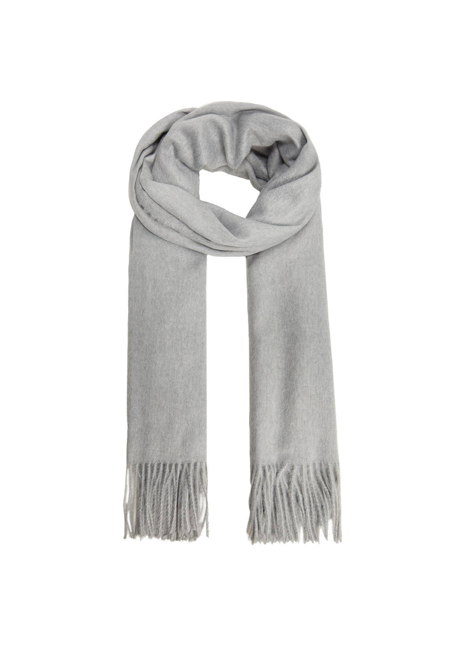 Grey Fringed Edge Scarf, , large image number 0