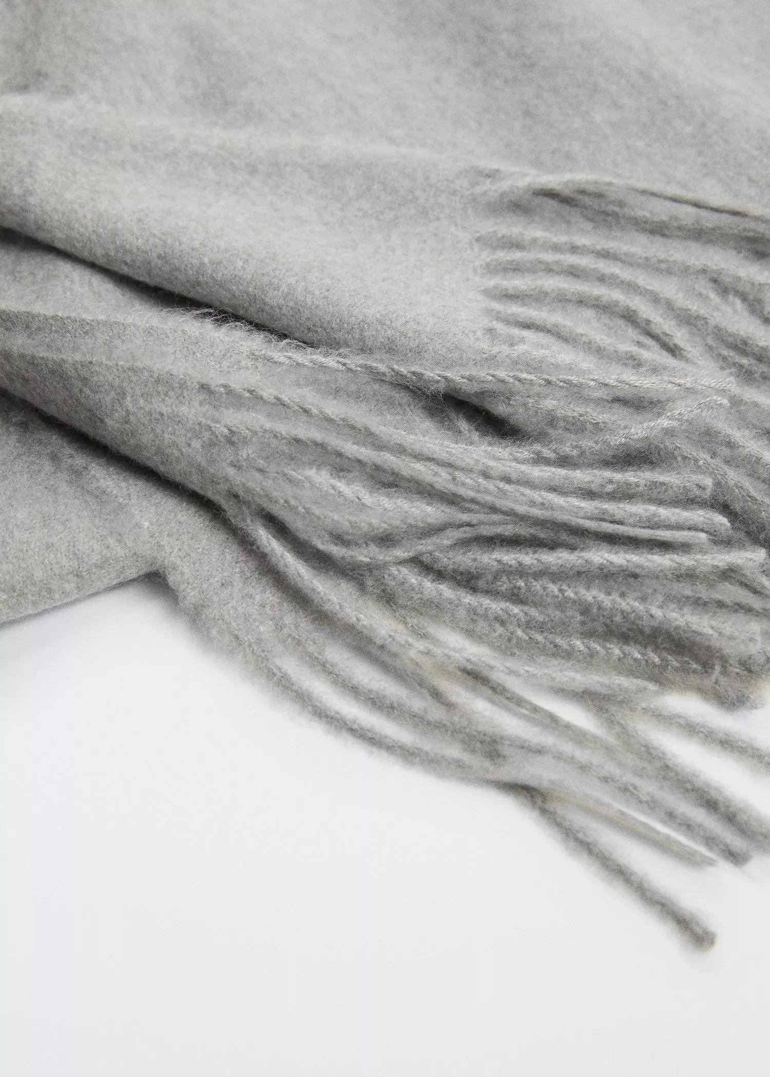 Grey Fringed Edge Scarf, , large image number 1